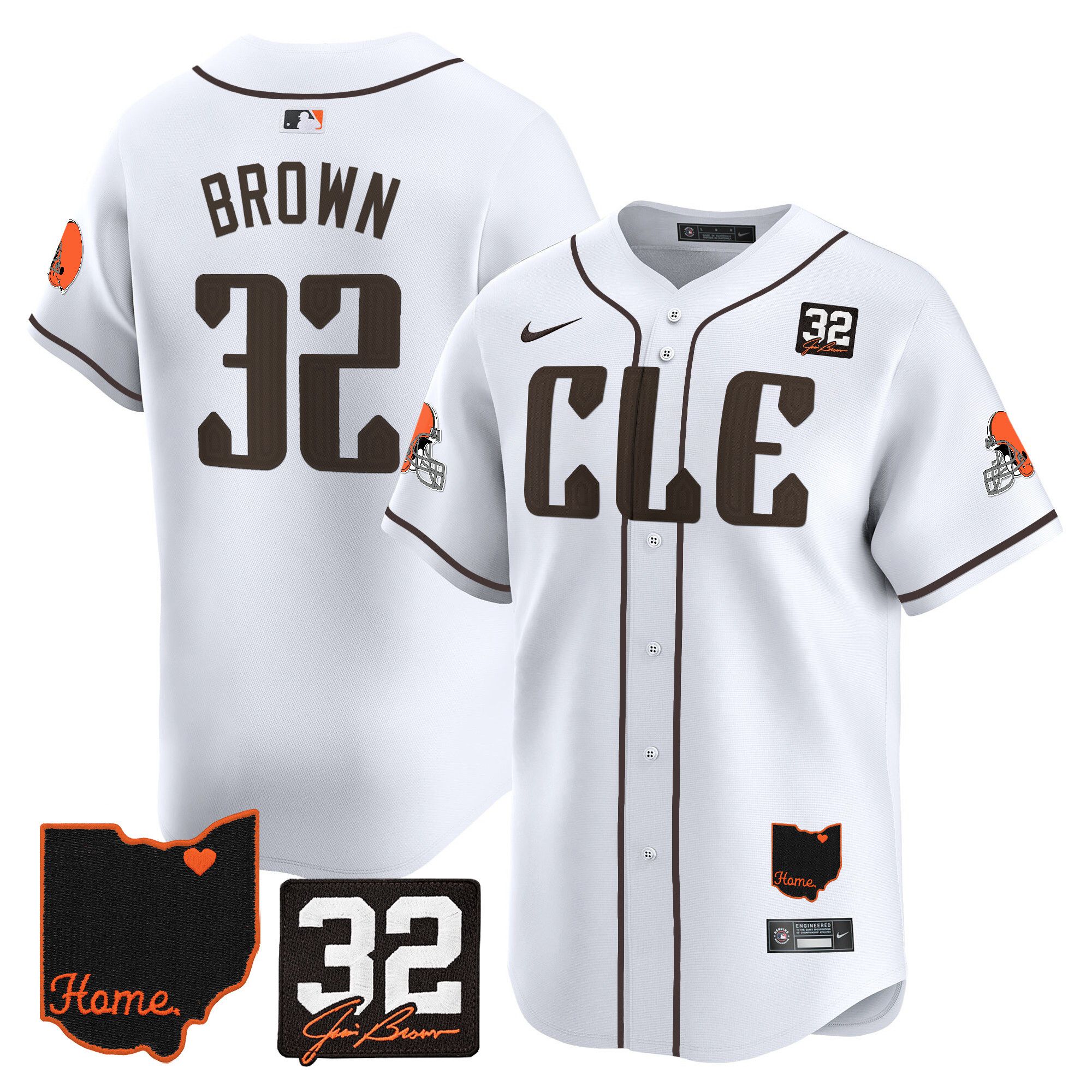 Men Cleveland Browns #32 Brown White Home Patch Vapor Premier Limited 2024 Nike NFL Jersey->indianapolis colts->NFL Jersey